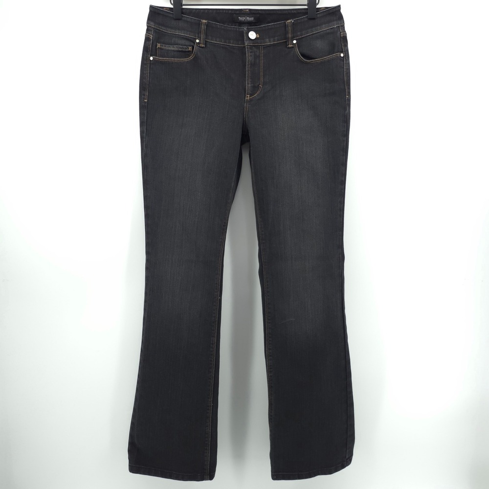 White House Black Market Blanc Boot Leg Womens Jeans 8R Gray Dark Wash Denim